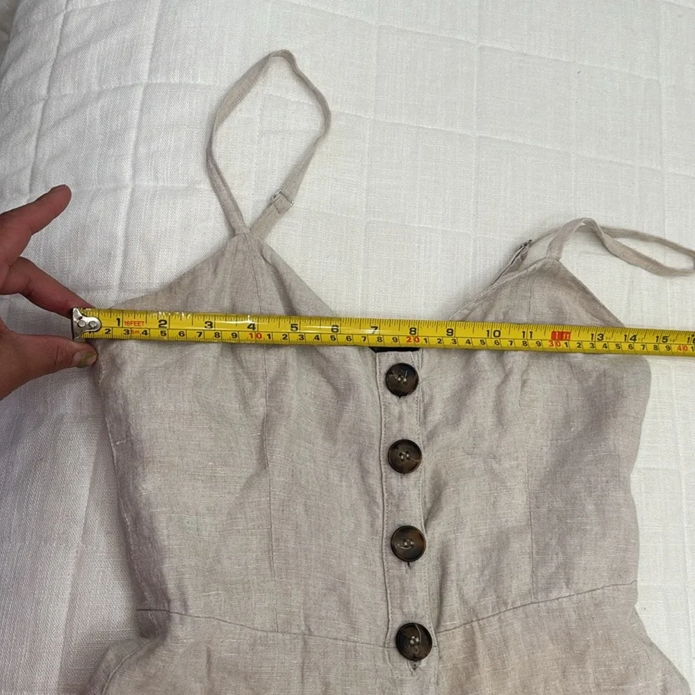 Reformation Sand Beige Torta Linen Jumpsuit Sz S